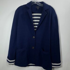 J. Crew Women’s Navy Wool Sweater Blazer size medium.